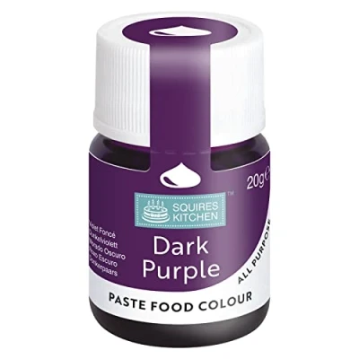 Image of Squires Kitchen Dark Purple Food Colouring Paste, Concentrated Colour for Use with Sugarpaste, Icing, Fondant, Modelling Pastes, Buttercream, Royal Cake Mixes and More 20g