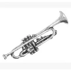 Image of Gift Boxed Pewter Music Musician Trumpet Tie Lapel Pin / Brooch Badge