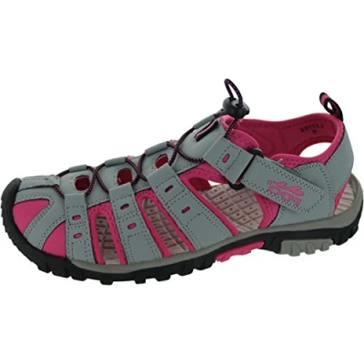 Image of Ladies Summer Shoes and Sandals PDQ Grey/Fuchsia Synth.Nubuck, UK 9 / EU 42