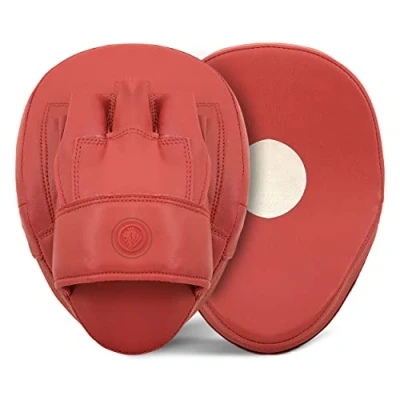 Image of Lions Curved Focus Pads Hook &amp; Jabs Gloves Punch Bag Mitts Boxing MMA Kick Training (Red)