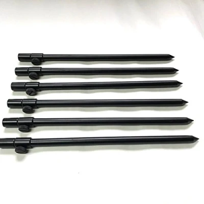 Image of 6 x 30 50cm Black Carp Coarse Aluminium BankSticks Bank Sticks Fishing Lidsters
