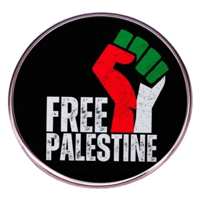 Image of maiyixiang Free Palestine Enamel Pin Palestinian Flag Button Freedom&amp;Peace Lapel Round National Brooch Badge Support Fist