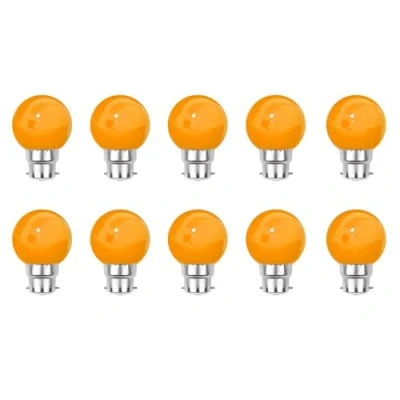 Image of WULUN B22 Bayonet Bulbs Orange Color 2W Bulb (20W Equivalent) Golfball Energy Saving Christmas Bulbs, Pack of 10