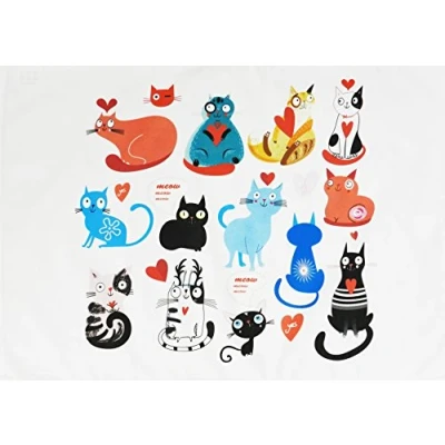 Image of Half a Donkey The Colourful Cat Collection Large Cotton Tea Towel