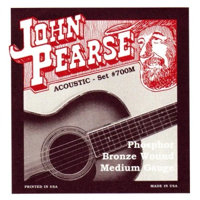 Image of John Pearse Strings® 700M For Acoustic Guitar Phosphor Bronze Wound Medium Gauge 13 56
