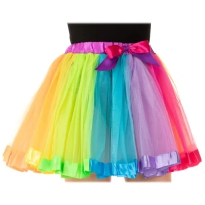 Image of Stylex Adults Luxury Tutu Skirt 9 Colours Choose Your Own 1980s Petticoat Fancy Dress Halloween Costume Accessories Ballet Dance (Rainbow)
