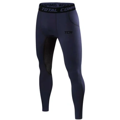 Image of TCA Boys&#039; SuperThermal Compression Base Layer Football Running Leggings Tights Navy Eclipse, 6 8 Years