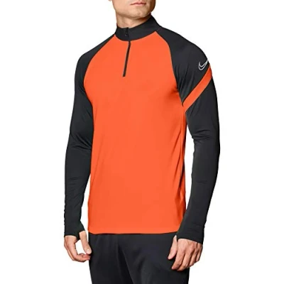 Image of Nike Men&#039;s Dri FIT Academy Pro Long Sleeve Jersey with Zip, Bright Crimson/Anthracite/White, 2XL