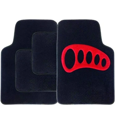 Image of Streetwize SWCM107 Carpet Mat 4 piece Set with Heel Pad (Red)