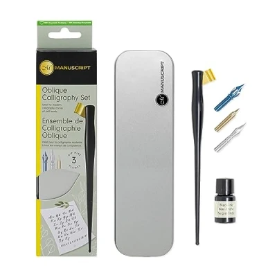 Image of Manuscript Pen Company Modern Calligraphy Oblique Set,Black