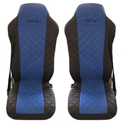 Image of Evarost Designed to fit MERCEDES Actros GIGASPACE MP4 after 2015+ MODEL TRUCK SEAT COVERS BLACK BLUE
