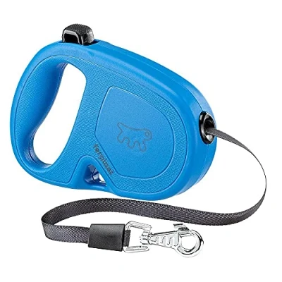 Image of Ferplast FLIPPY ONE Extendable Dog Lead Practical Bag Holder Single Lock &amp; Release Button Ergonomic Italian Design Tape Max 15 Kg 4m, Blue