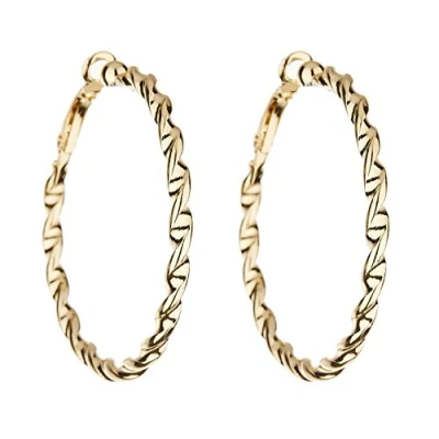 Image of Clip On Earrings Gold Plated Hoop In A Twisted Rope Design Dawn G