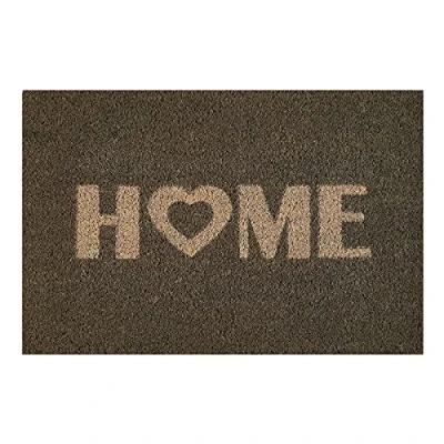Image of andiamo, Coconut Door Mat with Rubber Backing, Star Design, Durable, Grey, Size: 40 x 60 cm