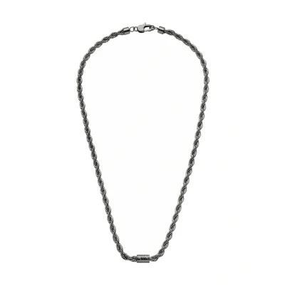 Image of Armani Exchange Men&#039;s Gunmetal Stainless Steel Necklace, AXG0163060