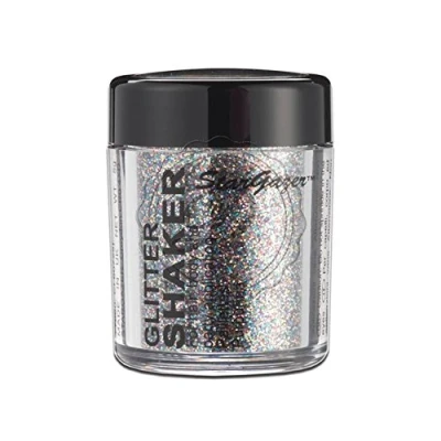 Image of Stargazer glitter Shaker, Multi. Cosmetic powder for use on the eyes, lips, face, body, hair and nails.