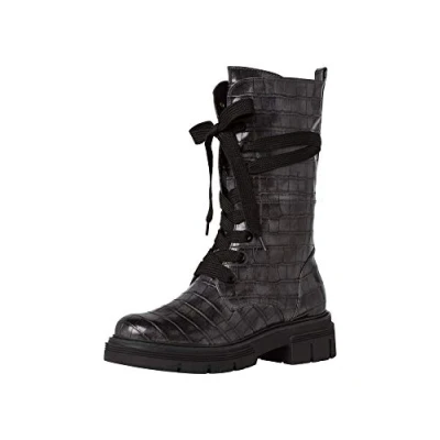 Image of Marco Tozzi Women&#039;s 2 25210 25 Schnürboot Mid Calf Boot, DK.Grey Croco, 6 UK