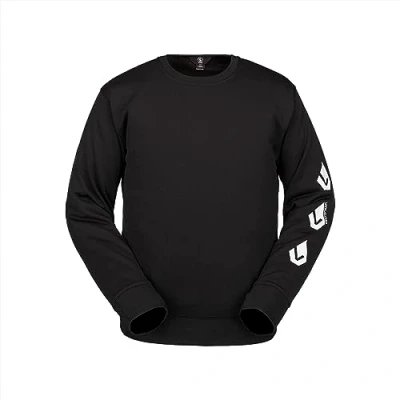 Image of Volcom Men&#039;s Standard Core Hydro Crew Snowboard Ski Fleece, Black S4, Medium