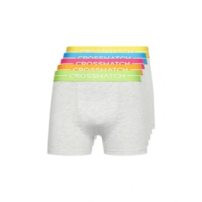Image of Crosshatch Mens Boxers Shorts (5 Pack) ASTRAL Multipack Underwear Gift Set Colour Trunk Boxers(S/Astral GREY MARL)