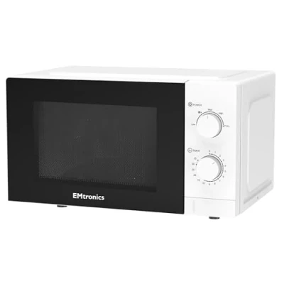 Image of EMtronics 20 Litre 700W Manual Control Microwave with 5 Power Levels, Defrost Function, 35 Minute Timer and Cavity Light White