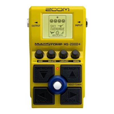 Image of Zoom MS 200D+ Multistomp Drive pedal, 200 different distortions in one overdrive, distortion, fuzz, boost, preamp and combinations thereof, yellow