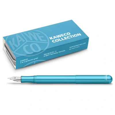 Image of Kaweco COLLECTION Fountain Pen Liliput Blue I Premium Aluminium with Steel Nib for Ink Cartridges Exclusive 12.4 cm Nib: F (Fine)