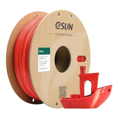 Image of eSUN PLA+ Filament 1.75mm, Enhanced Toughness 3D Printer PLA Plus, Dimensional Accuracy +/ 0.03mm, 1KG Spool (2.2 LBS) Printing for Printers, Red