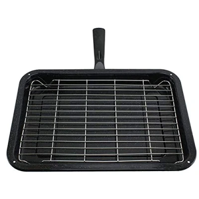 Image of SPARES2GO Small Grill Pan, Rack &amp; Detachable Handle for Hotpoint Oven Cookers