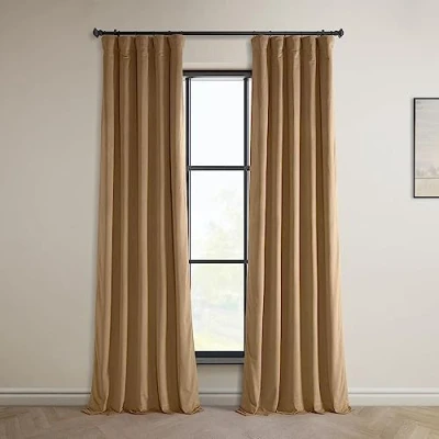 Image of HPD Half Price Drapes Heritage Plush Velvet 84 Inches Long Darkening Curtains for Bedroom &amp; Living Room 50W x 84L, (1 Panel), Spiced Rum, 50&quot; W 84&quot; L (Pack of 1)