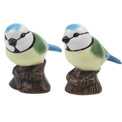 Image of Lesser &amp; Pavey Salt Pepper Set for All Types of Kitchen Ceramic Shaker Lovely Pots Suitable Home (Bluetits)