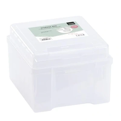 Image of Vaessen Creative Transparent Storage Box with Lid and 6 Cases, For Cutting Dies, Photos other Craft Supplies, 21 x 18.5 14 cm, 1009 009