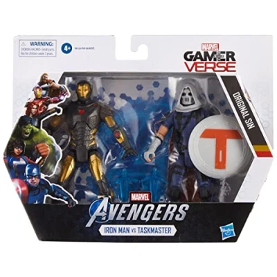 Image of Marvel Hasbro Gamerverse 6 inch Collectible Iron Man vs. Taskmaster Action Figure Toys, Ages 4 And Up