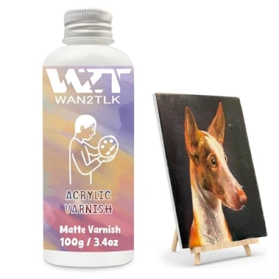 Image of WAN2TLK Acrylic Varnish, Professional Matte Varnish for Painting, Seals and Protects Artworks, Non Toxic, Art Paint Sealer Handmade Artists, Painter &amp; Kids (100ml/Matt)