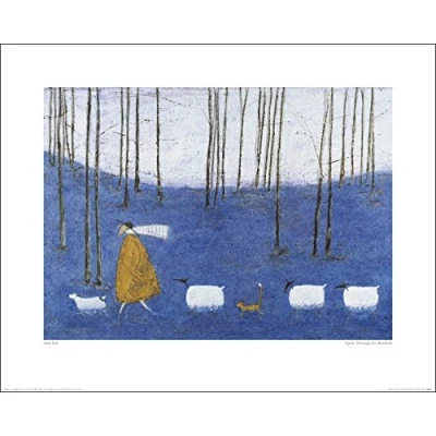 Image of The Art Group Tiptoe Through Bluebells Sam Toft Print, Paper, Multi Colour, 40 x 50 1.3 cm