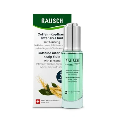 Image of RAUSCH Caffeine intensive scalp fluid with ginseng 30ml Relief for hair loss.