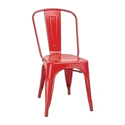 Image of Bolero Bistro Steel Side Chair Red (4 pack)