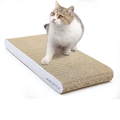 Image of AMZNOVA Durable Cat Scratch Pad, Recyclable, Colors Series, Narrow, Ivory