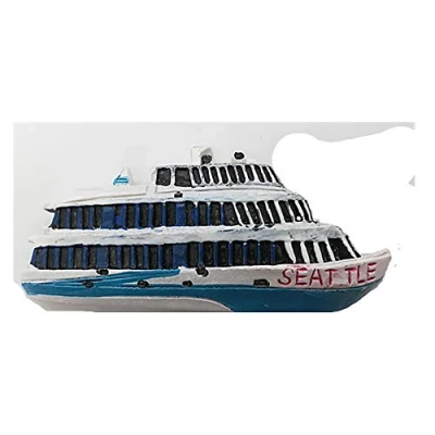 Image of 3D Ship shape Seattle USA souvenir Fridge Magnet， Home &amp; Kitchen Decoration magnetic sticker America refrigerator magnet tourist gift collection