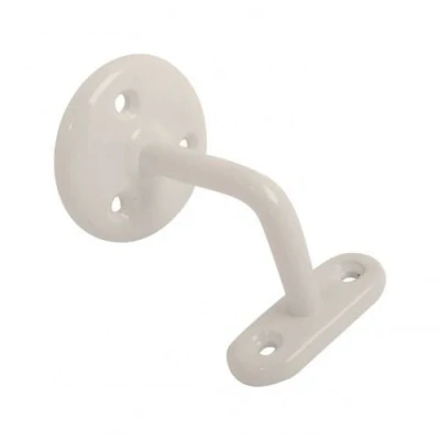 Image of White Handrail Bracket Banister Support 63mm 4 Pack