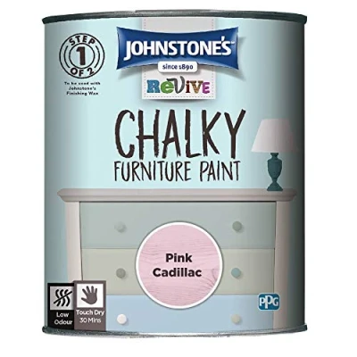 Image of Johnstone&#039;s 423260 Chalky Furniture Paint Pink Cadillac 0.75 L