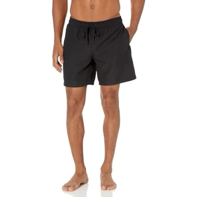 Image of Amazon Essentials Men&#039;s 7&quot; Quick Dry Swimming Trunks, Black, M