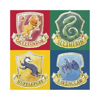 Image of Unique 23562EU Paper Napkins 16.5 cm Harry Potter Party 16 Count (Pack of 1), Multicolour