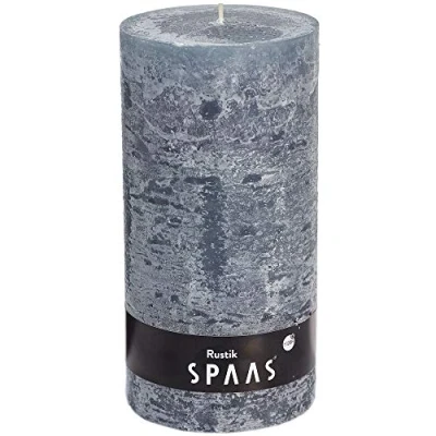 Image of Spaas Rustic Unscented Pillar Candle 100/200 mm, 120 Hours, Grey