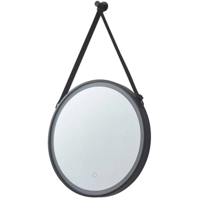 Image of Lucande LED mirror Lelin, Ø 45 cm, black, aluminium, CCT