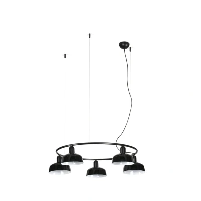 Image of Tatawin Small Pendant Ceiling Light , Gloss Black 5x E27