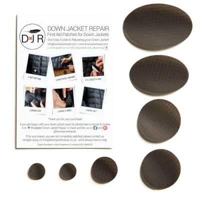 Image of Down Jacket Repair Patches: Easy to Use, Pre Cut, Self Adhesive, Soft, Waterproof, Tear Resistant Rip Stop Nylon Fabric Patches Fix Holes In Clothing, Jackets, Outdoor Gear DARK BROWN