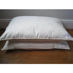 Image of The Bettersleep Company Hotel Quality Duck Feather &amp; Down Pillow Pair Medium Support Piped Edge