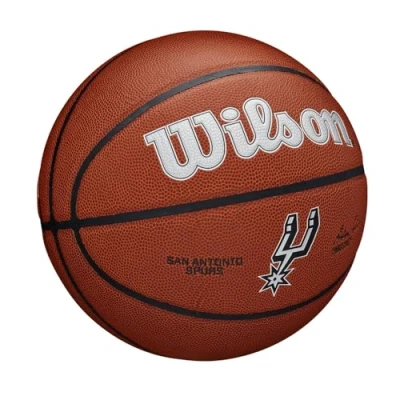 Image of Wilson Basketball, Team Alliance Model, SAN ANTONIO SPURS, Indoor/Outdoor, Mixed Leather, Size: 7