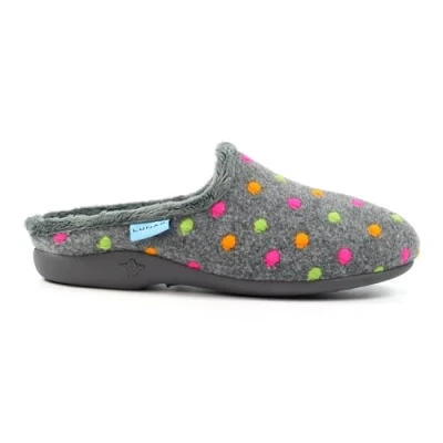 Image of Ladies Peanut Grey Mule Slipper 5