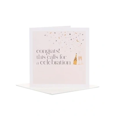 Image of UK Greetings Congratulations Card for Him/Her/Friend Champagne Design From The Camden Collection